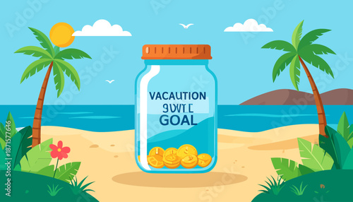 Saving money for a dream vacation in a tropical paradise.