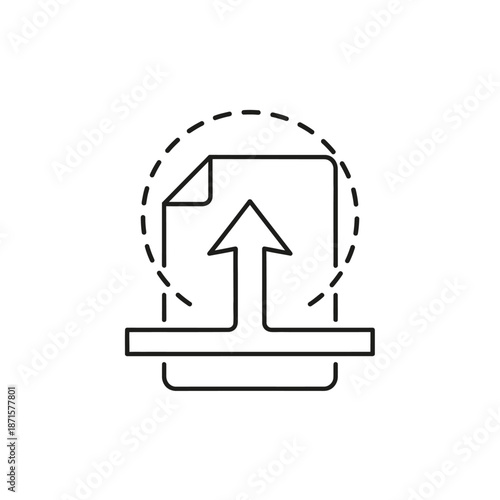 Digital File Upload Icon for Cloud Storage and Data Transfer