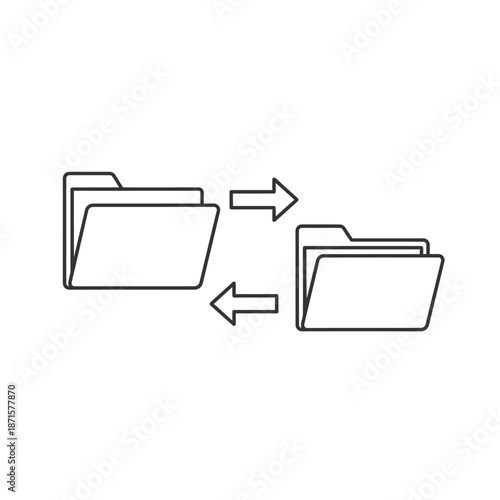 Digital Folder Transfer Process Illustration for Data Management and File Sharing