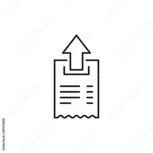 Digital Receipt with Upload Icon Showing Electronic Transaction and Payment Confirmation