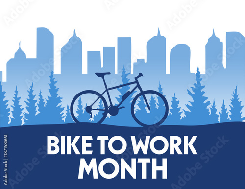 bike to work month with bicycle silhouette