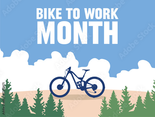 bike to work month with bicycle silhouette