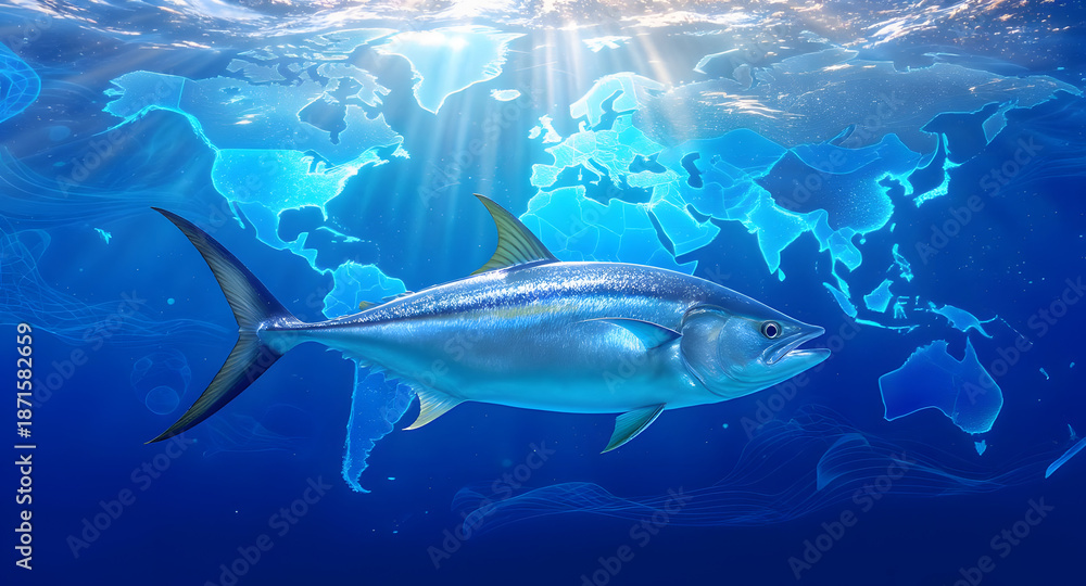 Obraz premium World Tuna Day Celebration with Sustainable Ocean Life Artwork