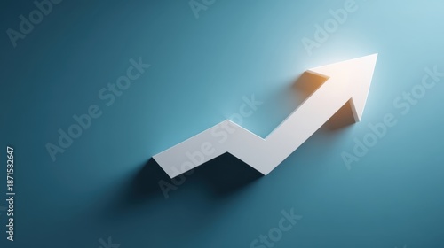 Free Download Abstract design of upward arrow symbolizing growth, progress, and success against a smooth blue background for business and finance concepts - GFXLoad