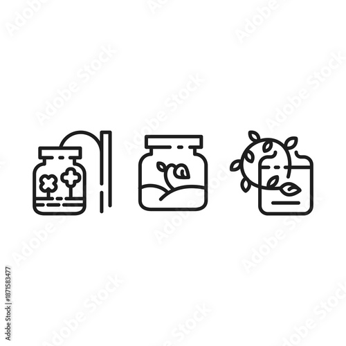 Plants icons - vector line icons. Vector graphic and high quality outline plant symbol for logo, web design or mobile app.