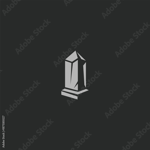 Geometric abstract stone pillar logo symbolizing stability, strength, and legacy.