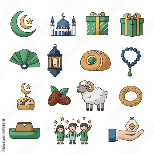 Islamic Symbols and Icons Set Illustration 3.