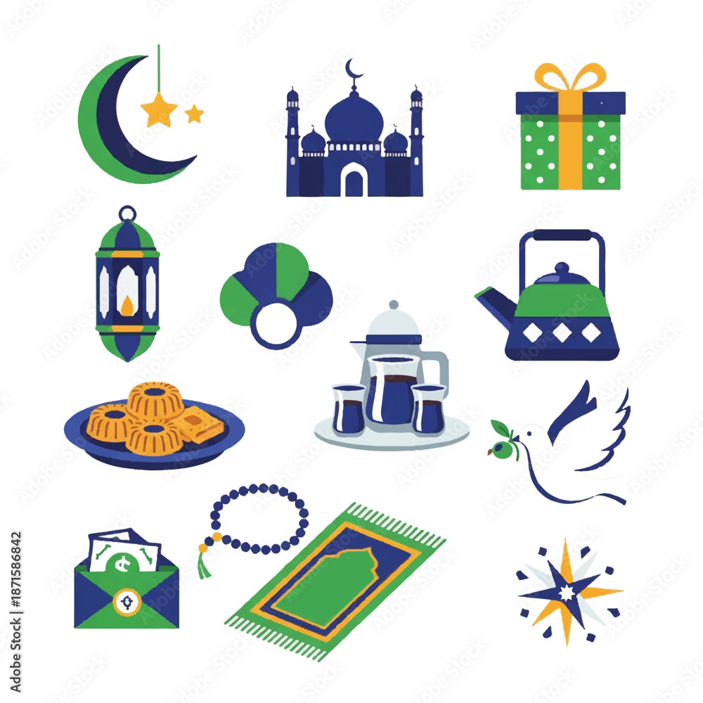 Naklejka premium Islamic Symbols and Icons Set Collection 4.