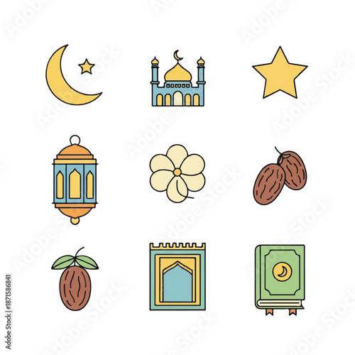 Islamic Symbols and Icons Set Collection 5.