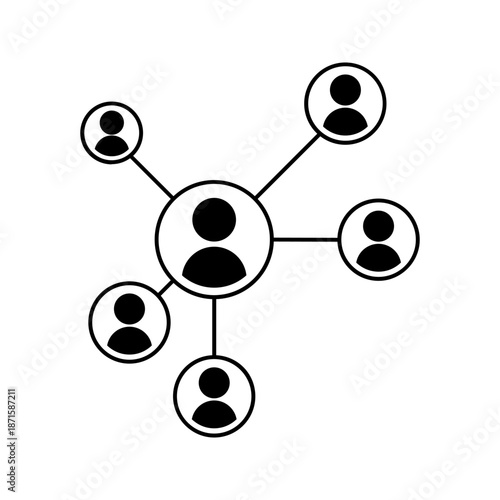 Distribution Network Icon. Business structure icon. Company, office, business network, hierarchy, employees, organization, agency, workplace, corporation and more.
