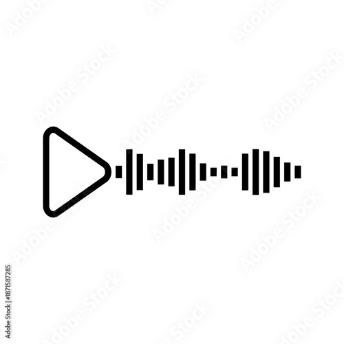 Voice messages icon, play audio note vector