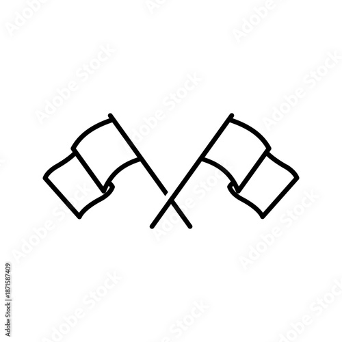 Start icon. Race flag icon. Competition sport flag line vector icon. Racing flag. Start finish. vector illustration