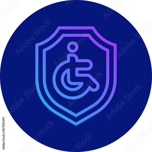 Disability insurance icon for employment, business, website, application, printing, document, poster design, etc