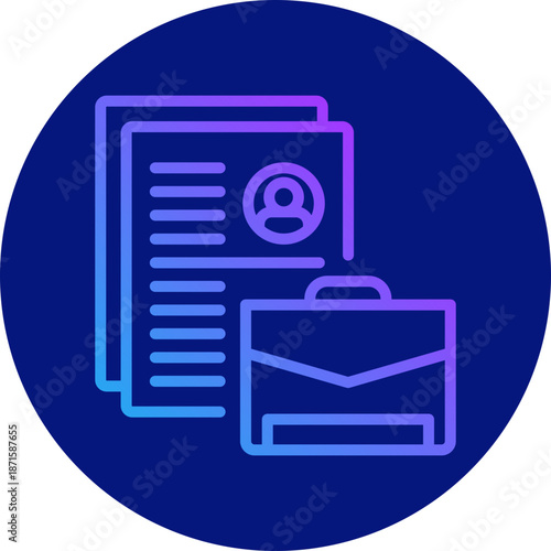 Job applicant icon for employment, business, website, application, printing, document, poster design, etc