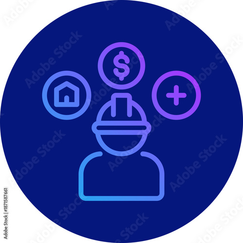 Employee benefits icon for employment, business, website, application, printing, document, poster design, etc