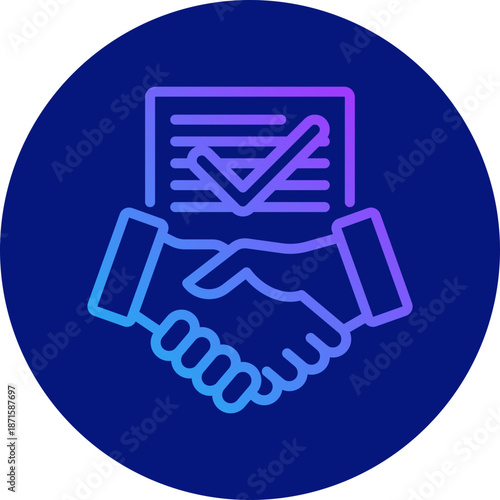 Contract agreement icon for employment, business, website, application, printing, document, poster design, etc