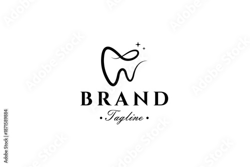 Dental Logo with abstract vector design style
