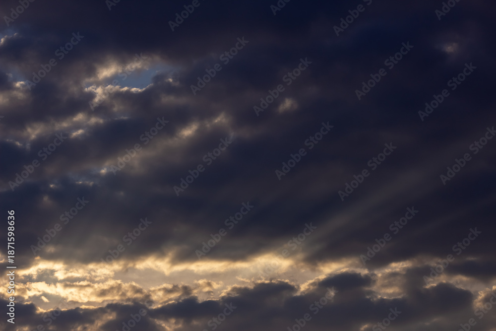 Obraz premium Cloudscape, Colored Clouds at Sunset
