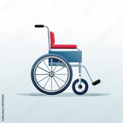 Classic manual wheelchair for patient transport and support.