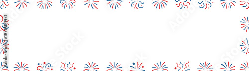 Fireworks pattern frame border on a clean isolated white background