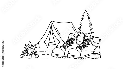 Hiking boots for outdoor adventure travel.