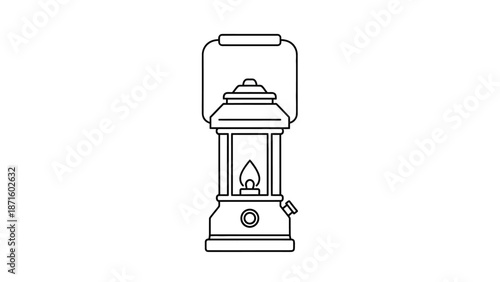 Vintage Metal Camping Lantern Closeup.