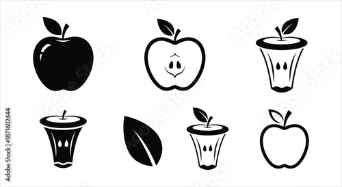 Set of Apple Icons and Illustrations