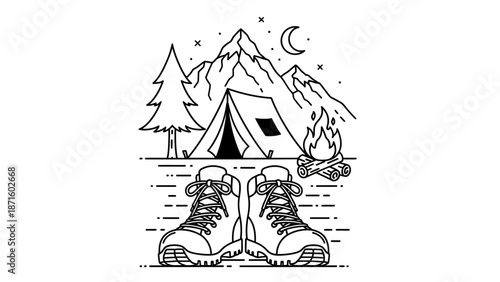 Hiking boots for outdoor adventure travel.