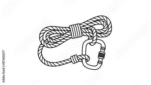 Rope with metal carabiner clip.