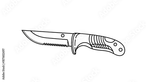 Pocket knife with serrated blade.