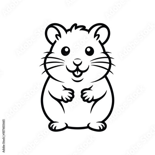 A cute cartoon vector illustration of a happy squirrel character with a fluffy tail and fur isolated on a white background for a fun nature drawing