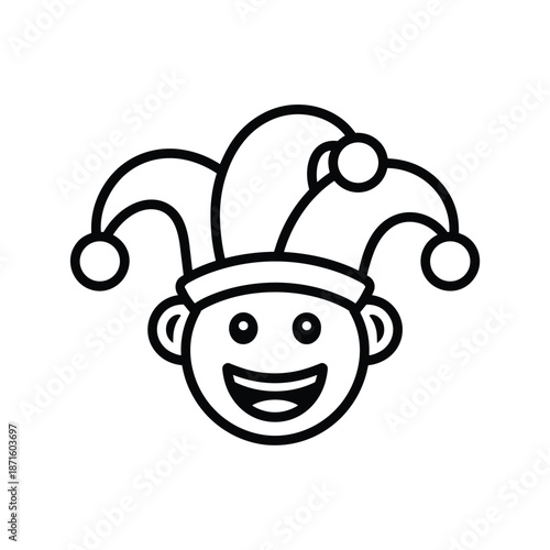 Jester's Delight: A jovial jester's icon, a symbol of amusement, wit, and merriment. Representing the spirit of playful entertainment and lighthearted fun.