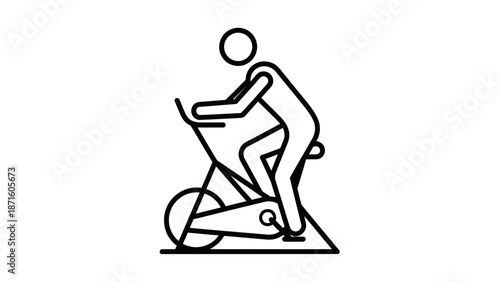 Person Riding Exercise Bike Stationary.