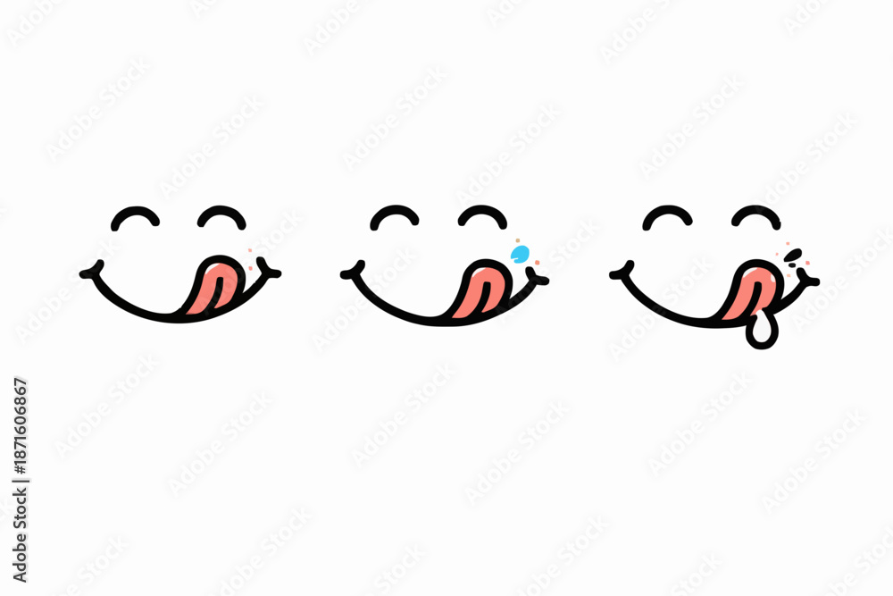 Fototapeta premium Simple happy face icons
