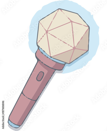 Geometric globe shaped K-pop concert lightstick vector illustration.