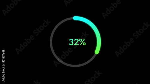 Wallpaper Mural A dynamic cyan color circle loading animation, and loading to completed 1 to 32% animation. on a black background. and creating a stunning 4k video. Torontodigital.ca