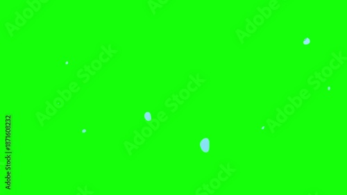 Flowing water splash reveal transition on green screen background