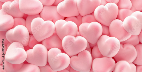 Wallpaper Mural Soft pink textured hearts piled together symbolizing love, romance, tenderness, affection and valentine concept Torontodigital.ca