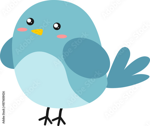 The Serene Azure Bird: A sweet little azure bird perched in a moment of pure calmness and serenity.