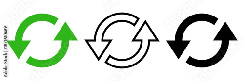 リサイクル矢印アイコンのセット素材 /Recycle Arrow Icon Set