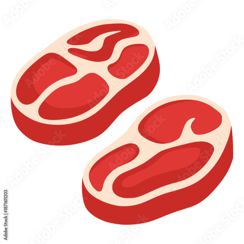 fresh steak meat food flat color vector illustration template design