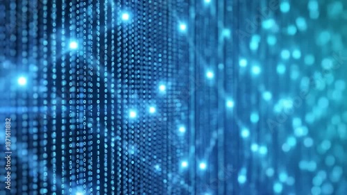 Wallpaper Mural Blue Abstract Dots Flow With Light Effect Torontodigital.ca