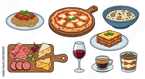 Italian Food and Drinks Collection A Culinary Journey of Delicious Dishes