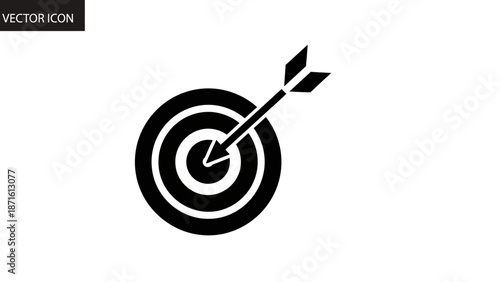 Arrow hitting the center of the target, achieving success.