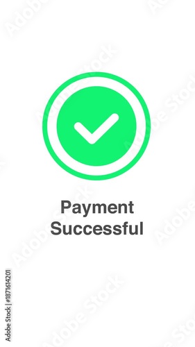 “Payment Successfull” Loading transfer with checkmark validation effect