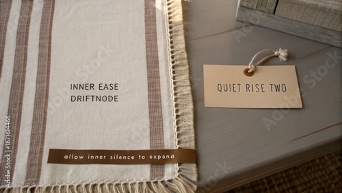 Cozy Minimalist Table Setting with Natural Textiles and Peaceful Ambiance for Relaxation and Mindfulness Practices