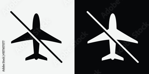 no airplane symbol, forbidden flight sign (prohibition icon)
