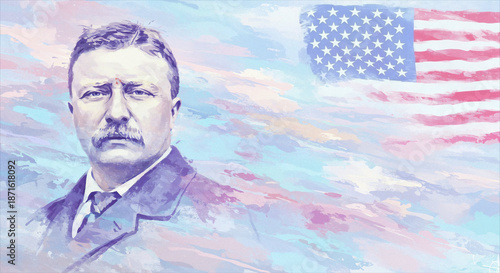 President Day abstract background with soft bokeh teddy roosevelt