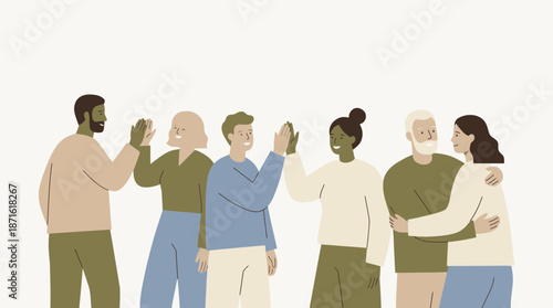 Diverse group of people sharing joyful moments together