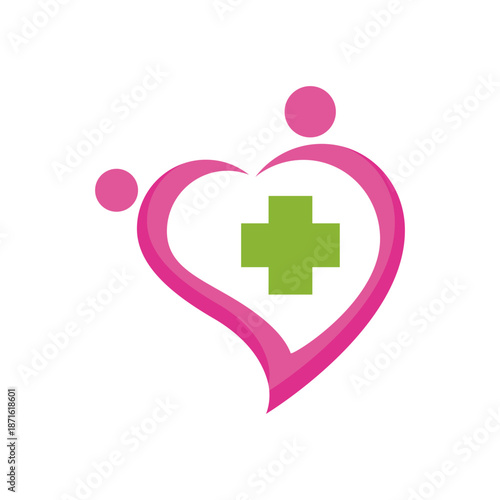 people medical care logo vector icon illustration
